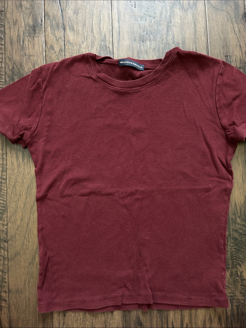 Brandy Melville Short Sleeve Tee - Wine